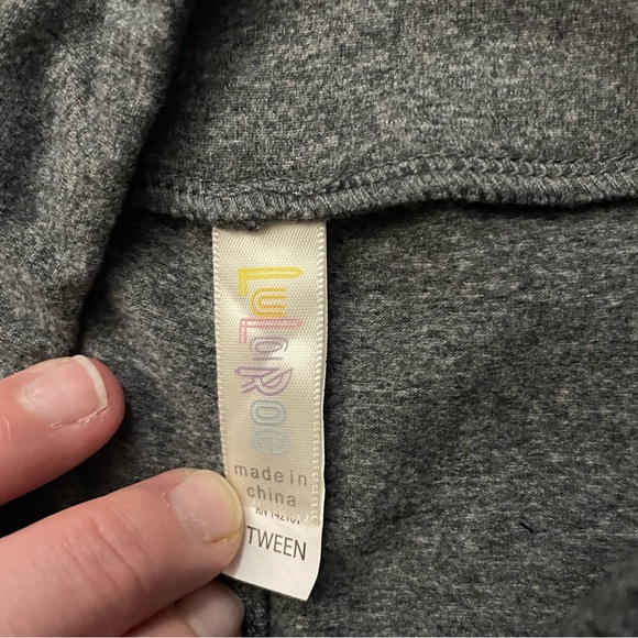 LuLaRoe tween size gray leggings, worn once. Excellent condition. - Picture 2 of 2